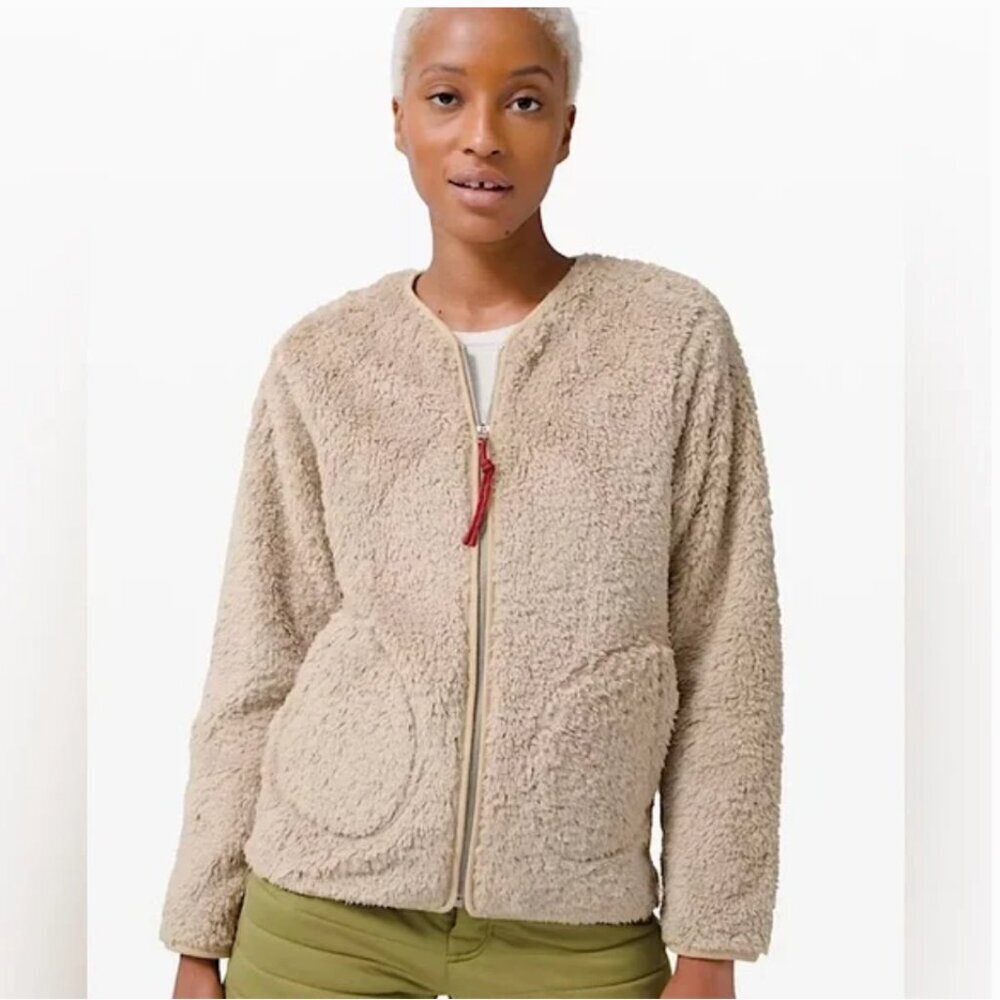 Lululemon Athletica Oh So Sherpa full  zip jacket Trench size 6